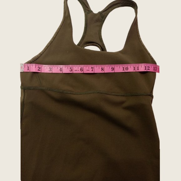 Lululemon Olive Green and Camo Racer Back Tank Top Women Size 6 - Picture 5 of 7